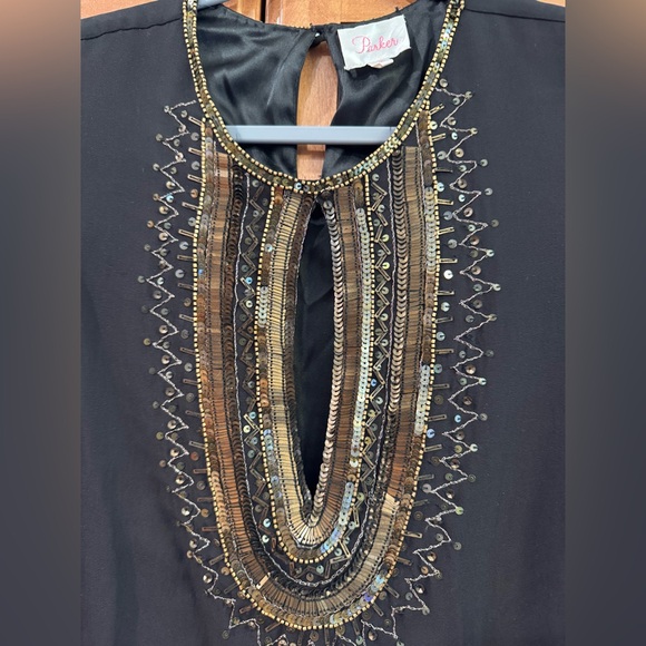 Parker beaded tunic.  Black, size M. - Picture 2 of 5